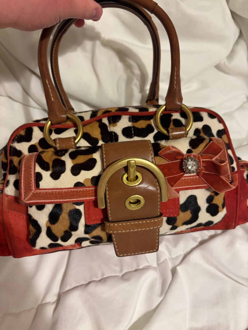 vintage Coach Soho Ocelot Leopard Hair Calf satchel purse - Picture 2 of 5